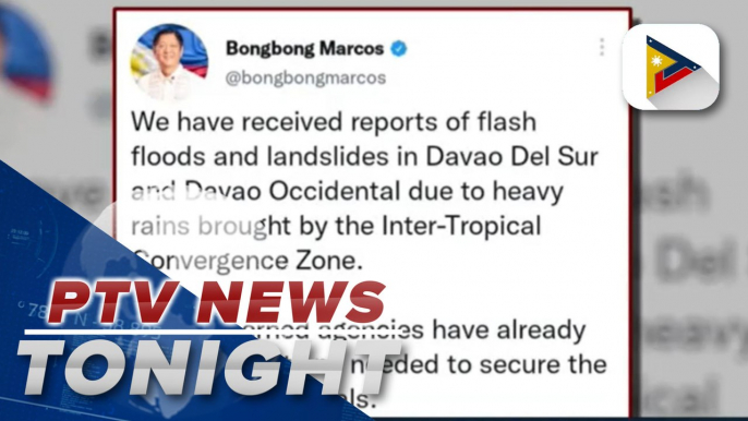 Pres. Ferdinand R. Marcos Jr. assures aid for flood-affected residents of Davao Occidental, Davao del Sur