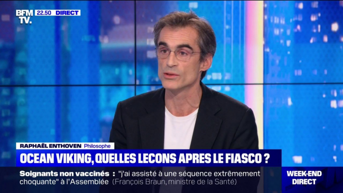 Accueil des migrants: "Je ne peux pas condamner des gens qui sauvent des vies au mépris des lois", affirme Raphaël Enthoven