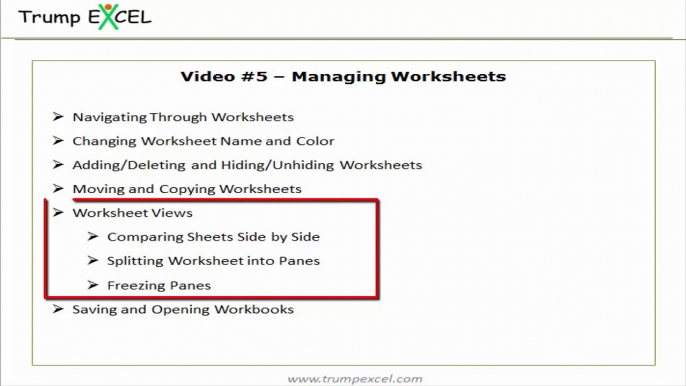 Advance Excel , lesson 5 - Managing Worksheets in Excel