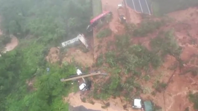 Drone footage captures devastation wrecked by deadly landslide in Brazil