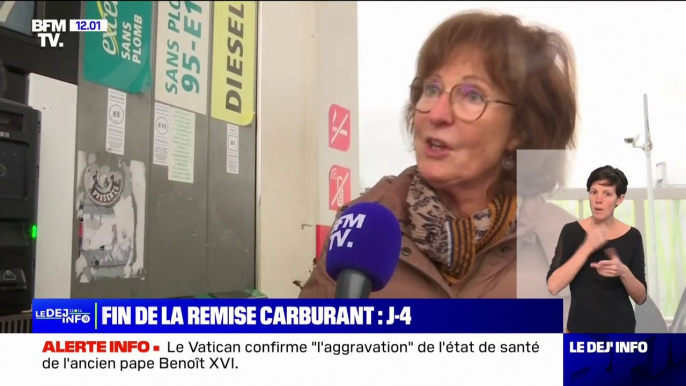 Fin de la remise sur le carburant: "Le gouvernement a fait un petit effort(...) Mais l'effort n'est peut-être pas assez" réagit cette automobiliste