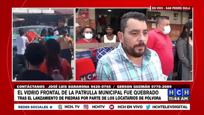 ¡Con un Tumbacasas! Locatarios "revientan" patrulla municipal cuando decomisaba pólvora en SPS