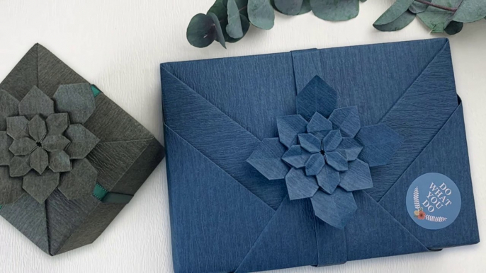 DIY Gift Wrapping - Wrapping A Gift Box With Origami Flower For Mother's Day