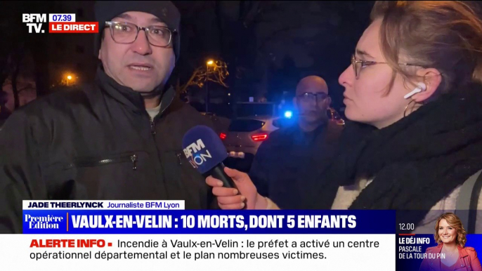 "C'est un choc, j'ai les jambes qui tremblent": un témoin de l'incendie à Vaulx-en-Velin témoigne sur BFMTV