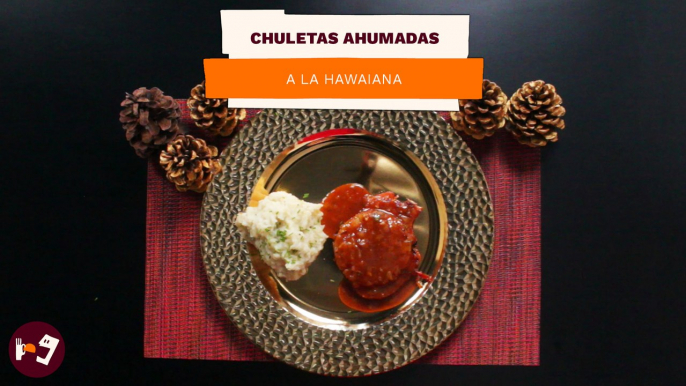 Chuletas ahumadas a la hawaiana | Receta fácil para la cena de Navidad  | Directo al Paladar México