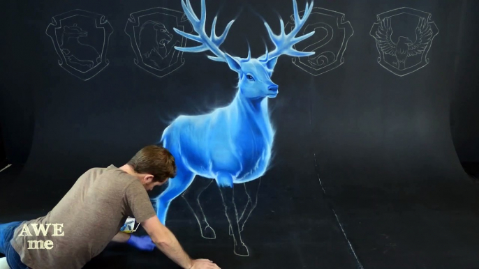 3D Chalk Art - Harry Potter's Patronus