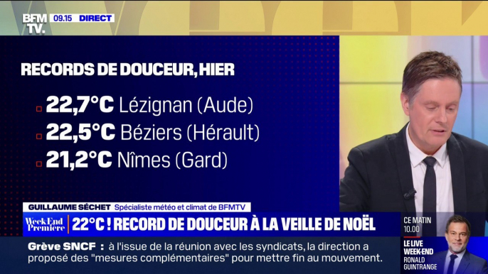 Une douceur et des températures records avec plus de 20°C par endroits en cette fin d'année