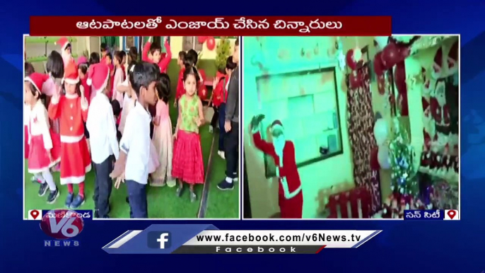 Kids Participates In Christmas Celebarations At Leap Kids School | Hyderabad | V6 News