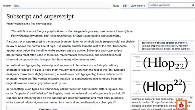 Microsoft Word: Using Subscript and Superscript