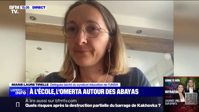   Abayas à l'école: "Depuis l'assassinat de Samuel Paty, les enseignants sont plus frileux d'aborder le sujet ", affirme Marie-Laure Tirelle (UNSA)