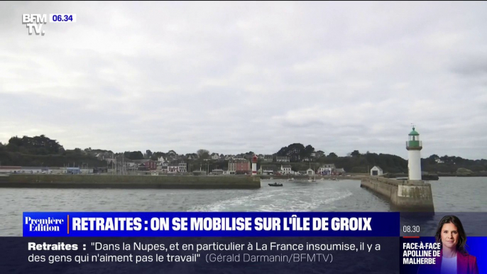 Sur l'île de Groix en Bretagne, une large partie de la population se mobilise contre les retraites