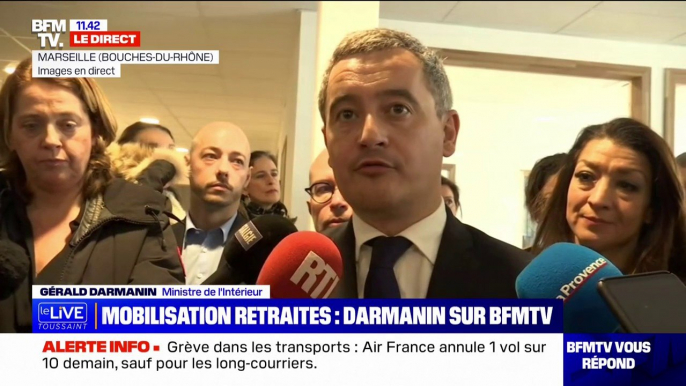 Manifestations contre les retraites: Gérald Darmanin annonce que 11.000 policiers et gendarmes seront mobilisés, dont 4000 à Paris