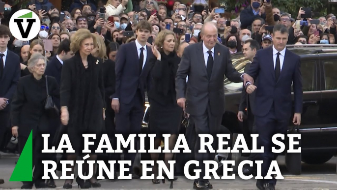 Froilán, la infanta Elena y los hijos de Urdangarín asistentes al funeral de Constantino de Grecia