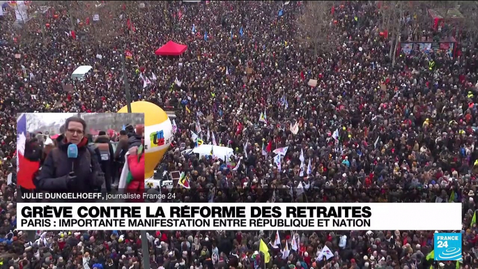 Grèves contre la réforme des retraites : à Paris, importante manifestation entre République et Nation