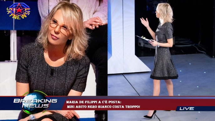 Maria De Filippi a C'è posta:  mini abito nero bianco costa troppo!