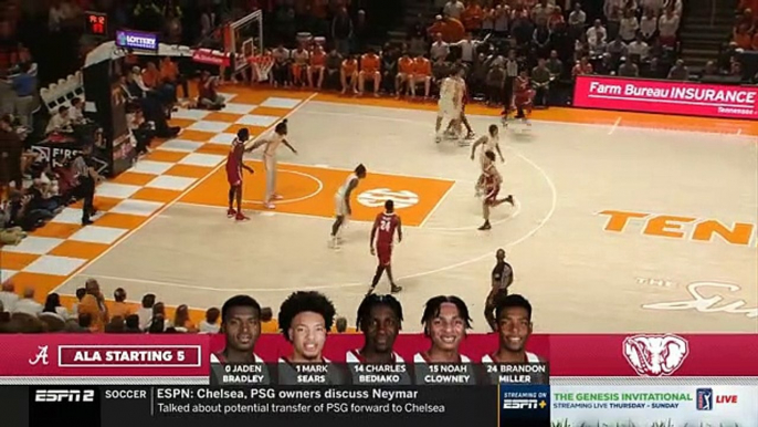 Alabama vs #10 Tennessee Basketball Game Highlights 2 15 2023