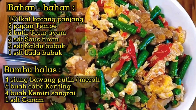 ENAK & MURAH RESEP TUMIS KACANG PANJANG TEMPE TELUR _ TUMIS KACANG PANJANG _ BING DAILY