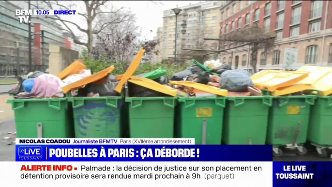 Grève des éboueurs: les poubelles s'entassent à Paris