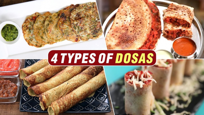 नाश्त्यासाठी बनवा ४ सोप्या डोसा रेसिपीज | 4 Types of Breakfast Dosas Recipes | Ruchkar Mejwani