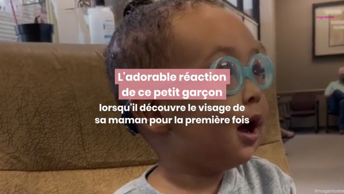 L’adorable réaction de ce petit garçon lorsqu’il découvre le visage de sa maman pour la première fois