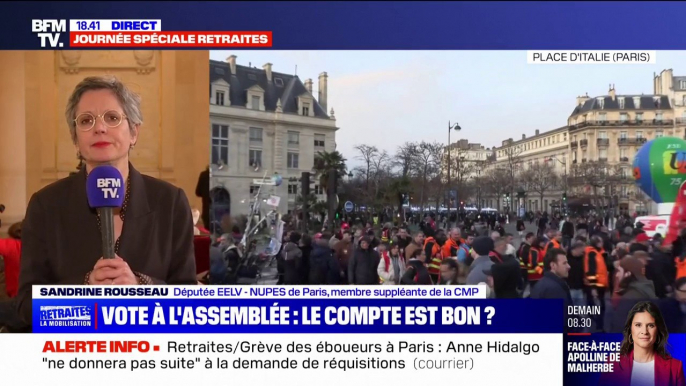 Réforme des retraites: "Le vote n'est pas fait" à l'Assemblée selon Sandrine Rousseau