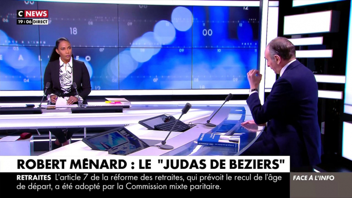 Invité hier soir sur CNews, Eric Zemmour flingue le maire de Béziers Robert Ménard : "C'est ce que l'on appelle un traitre... C'est le Judas de Béziers !"