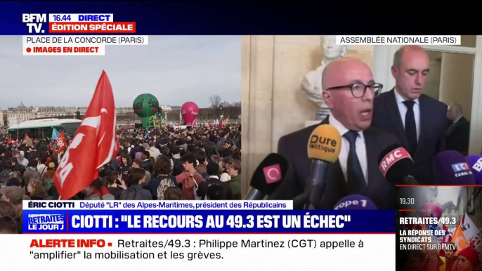 Éric Ciotti: "J'ai été choqué par la transformation de l'hémicycle de l'Assemblée nationale en une ZAD"