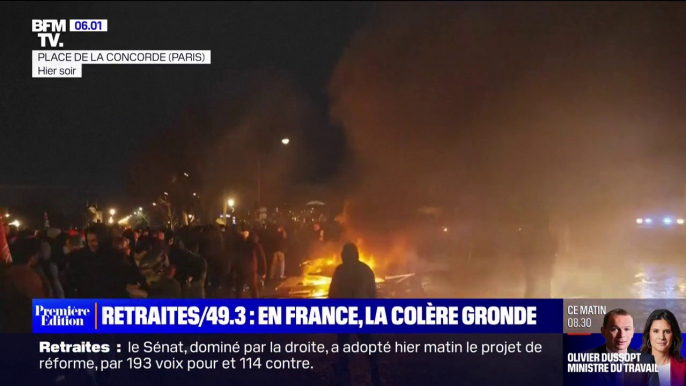 Après l'utilisation de l'article 49.3 par Élisabeth Borne, des incidents éclatent à Paris, Rennes ou encore Nantes