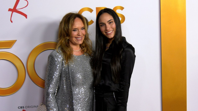 Catherine Bach and Laura Lopez "The Young and the Restless" 50th Anniversary Celebration Red Carpet