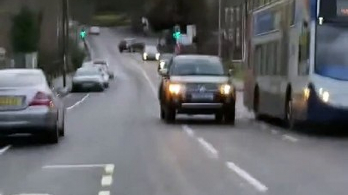 Cars parked on a cycle lane