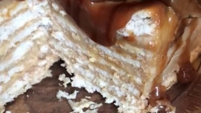 كيكة بدون فرن بالكراميل بنة gâteau sans cuisson au caramel au beurre salé