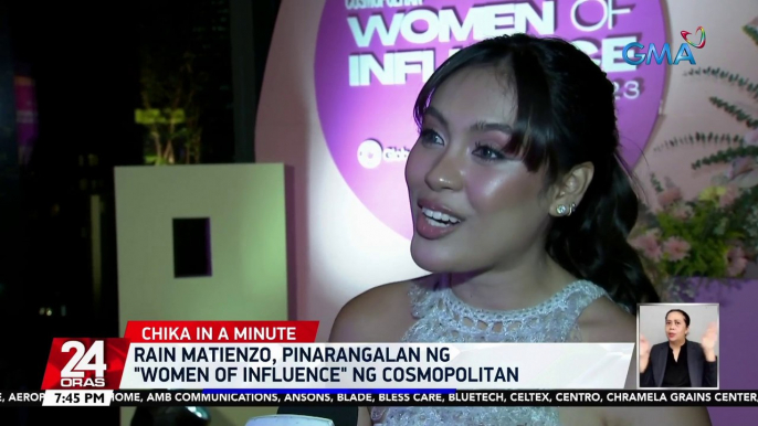 Rain Matienzo, pinarangalan ng "Women of Influence" ng Cosmopolitan | 24 Oras