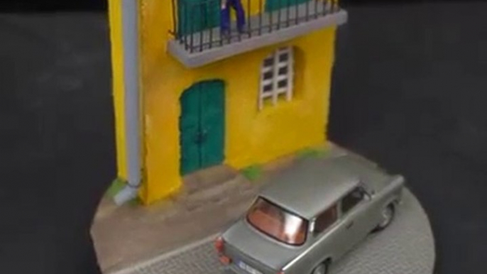 DIY MINIATURE APARTMENT BUILDING WITH CAR DIORAMA by 5-Minute Crafts-One Day Builds Foamcore House!