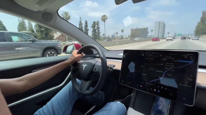 First Time in Tesla Car - (Self Driving)