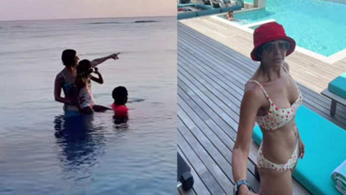 Mandira Bedi Maldives Vacation With Kids, Beach में बच्चों के साथ...| Boldsky