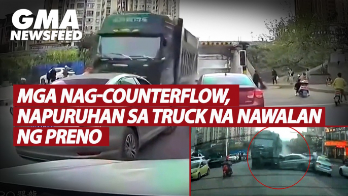 Mga nag-counterflow, napuruhan sa truck na nawalan ng preno | GMA News Feed