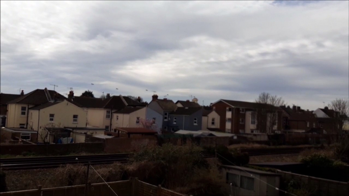 Watch six Chinook helicopters flying over the coastline of Worthing