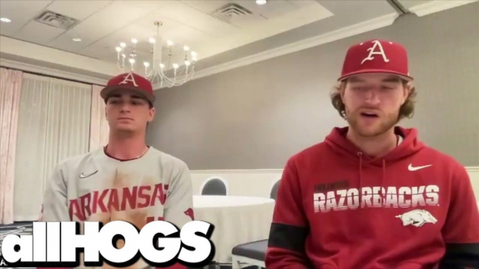 Hogs' Brady Slavens, Hunter Hollan After Ole Miss Doubleheader