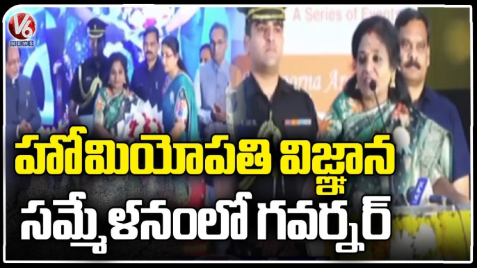 Governor Tamilisai Participates In Homeopathy Sammelan At IICT Auditorium _ Hyderabad _ V6 News