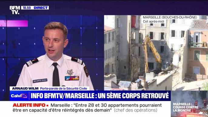 Immeubles effondrés à Marseille: la 5e victime localisée "n'a pas encore été sortie des décombres", affirme Arnaud Wilm, porte-parole de la Sécurité civile