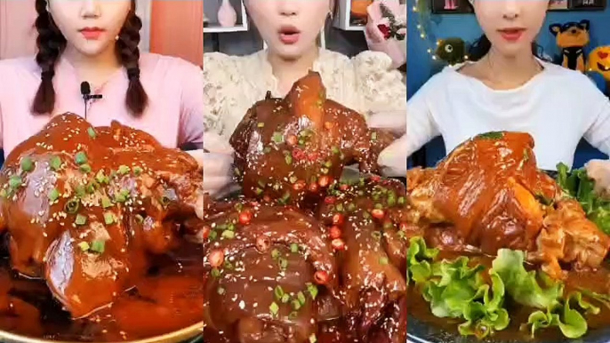 ASMR Chinese YUMMY FOOD——Braised Pork Knuckle, Chinese Food Eating, Yummy Food, Spicy Food.