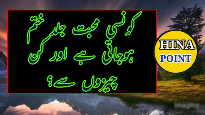 Aqwal e Zareen | Urdu Quotes | Konsi Muhabbat Jaldi Khatam Hojati Hai | Hina Point