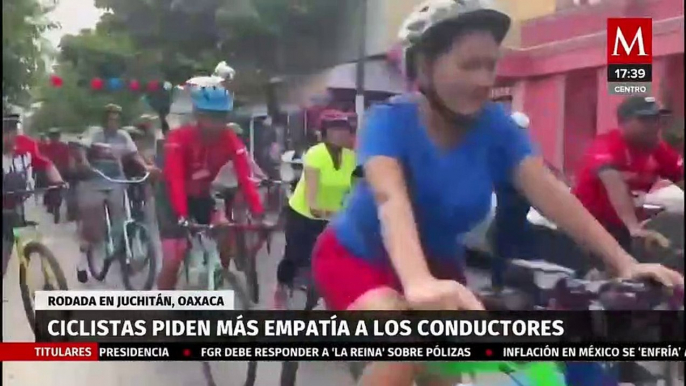 En Oaxaca, ciclistas realizan rodada para generar conciencia entre los automovilistas