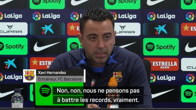 Barça - Xavi : "Nous ne pensons pas à battre les records"