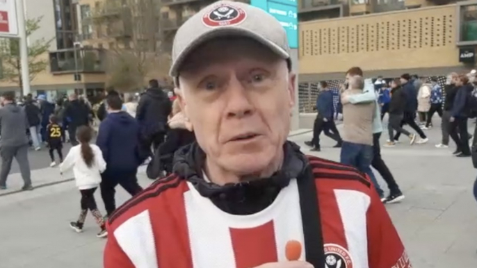 Blades fans reaction after the defeat to Manchester City in the FA Cup Semi-Final at Wembley.