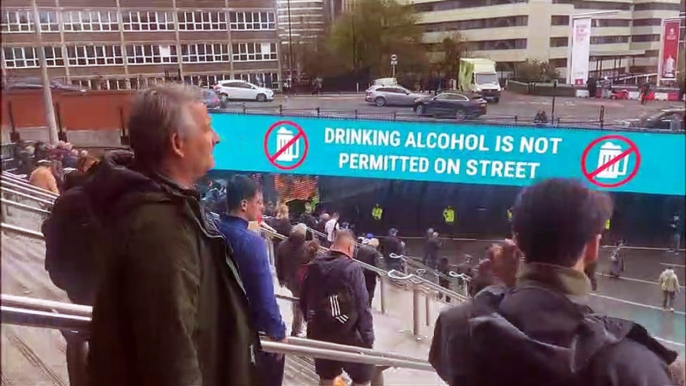 Watch as Brighton fans arrive in Wembley for their FA Cup semi-final against Manchester United