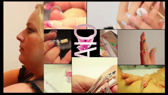 Nails Tutorial #63   Mosaic Stiletto Gel Nail Tutorial Video Nails