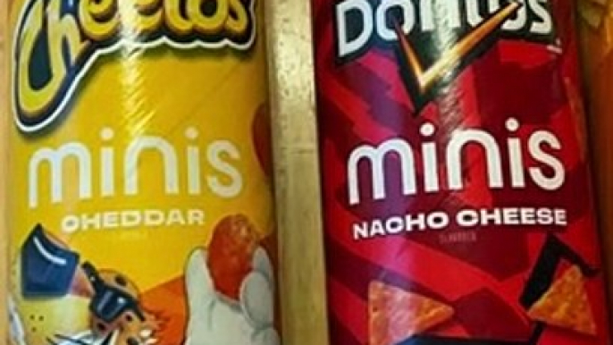 Cheetos Doritos and Sun Chips in Pringles cans