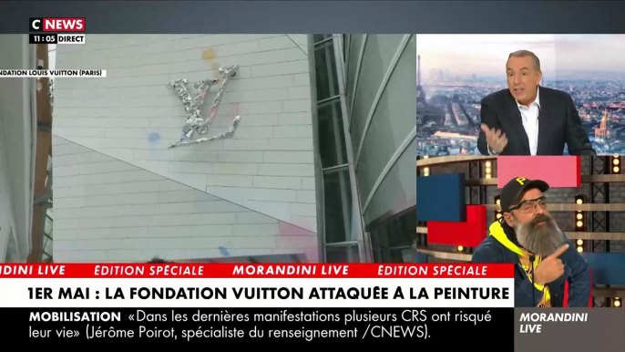 Vif accrochage ce matin entre le gilet jaune Jérôme Rodrigues et Jean-Marc Morandini sur Cnews à propos de l'attaque de la Fondation Vuitton : "Pour soutenir l'attaque d'un musée, vous n'avez aucune valeur !"