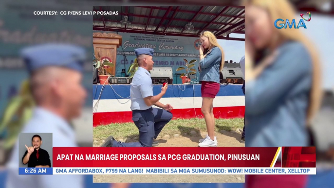 Apat na marriage proposals sa PCG graduation, pinusuan | UB